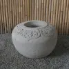 Product image 11 of the product “Balinese style flat round pot, with carving - 70cm Dia., 45 cm Height, Taro sand ”